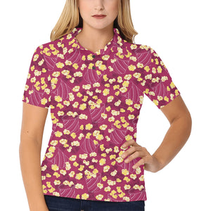 Popcorn Pattern Print Design 02 Women's All Over Print Polo Shirt