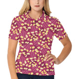 Popcorn Pattern Print Design 02 Women's All Over Print Polo Shirt