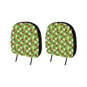 Ladybug Pattern Print Design 01 Car Headrest Cover