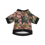 Horse head wild roses pattern All Over Print Pet Dog Round Neck Fuzzy Shirt