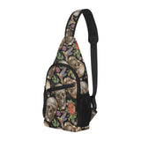Skull rose humming bird flower pattern All Over Print Chest Bag
