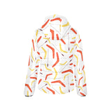 Waterclor boomerang Australian aboriginal ornament Women's Padded Hooded Jacket