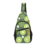 Whole sliced kiwi leave and flower All Over Print Chest Bag