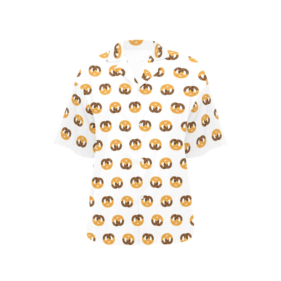 Pretzels Pattern Print Design 02 Women's All Over Print Hawaiian Shirt