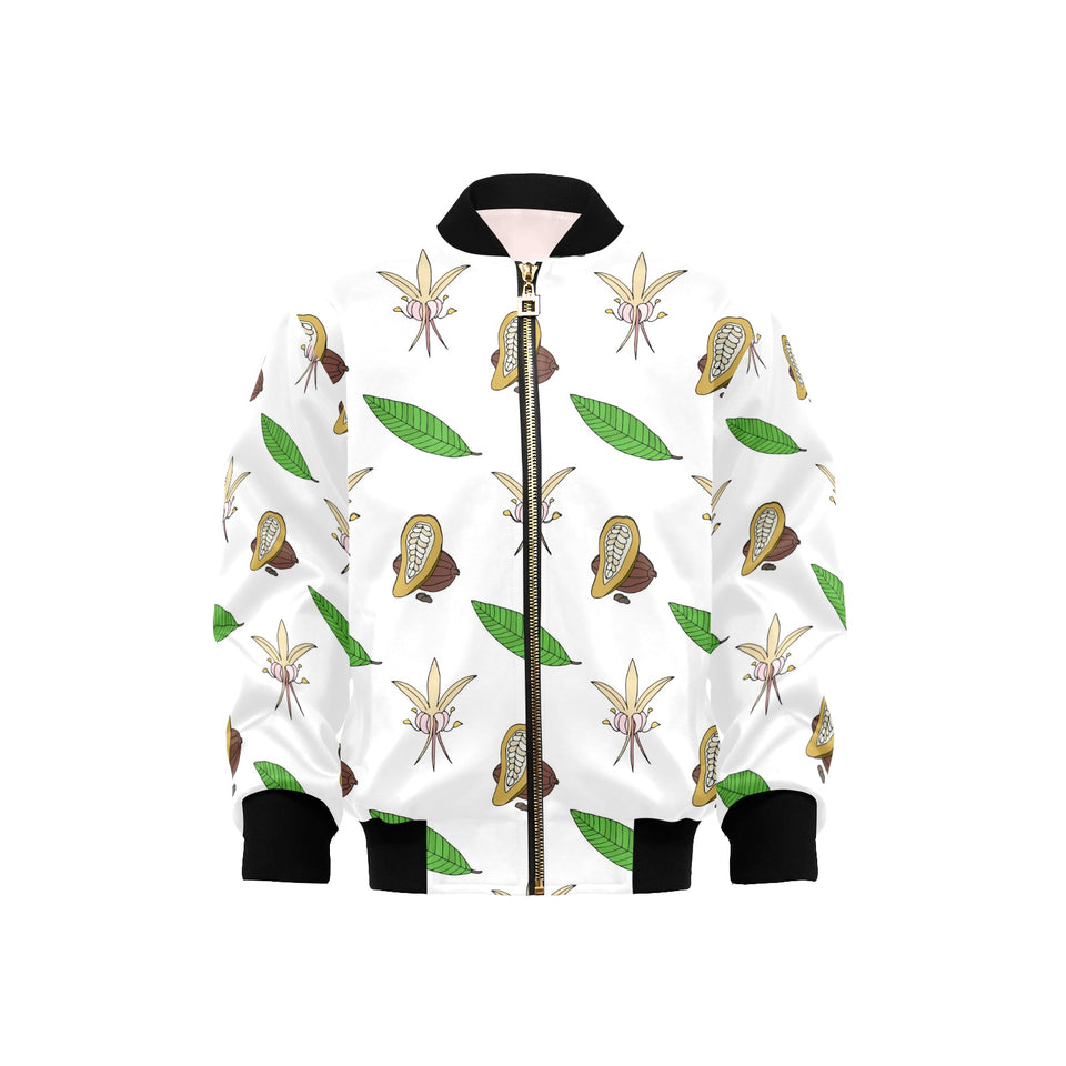 Color hand drawn cacao pattern Kids' Boys' Girls' Bomber Jacket