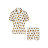 Pretzels Pattern Print Design 02 Women's V-Neck Short Pajama Set