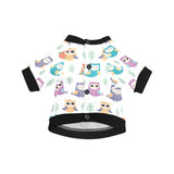 Cute owl pattern All Over Print Pet Dog Round Neck Fuzzy Shirt