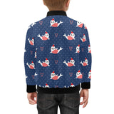Cute sea lion seal christmas hat candy cane heart Kids' Boys' Girls' Bomber Jacket
