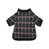 Deer Christmas new year pattern argyle All Over Print Pet Dog Round Neck Fuzzy Shirt