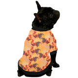 red rooster chicken cock pattern All Over Print Pet Dog Round Neck Fuzzy Shirt