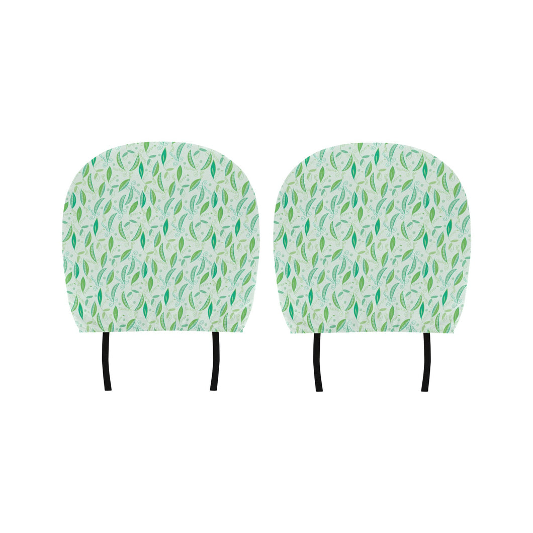 Green Peas Pattern Print Design 01 Car Headrest Cover