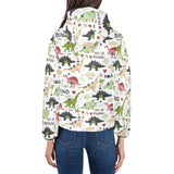 Cute dinosaurs pattern Women's Padded Hooded Jacket