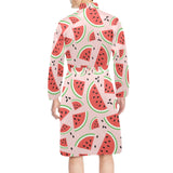 Watermelon pattern Men's Long Sleeve Belted Night Robe
