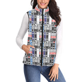 Skate Board Pattern Print Design 04 Women's Padded Vest