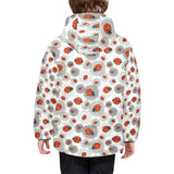 Ladybug Pattern Print Design 05 Kids' Boys' Girls' Padded Hooded Jacket