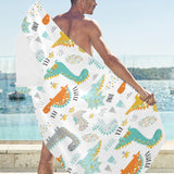 Cute funny kids dinosaurs pattern Beach Towel