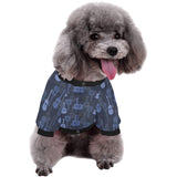 Blue Theme guitar pattern All Over Print Pet Dog Round Neck Fuzzy Shirt