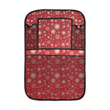 Snowflake pattern red background Car Seat Back Organizer