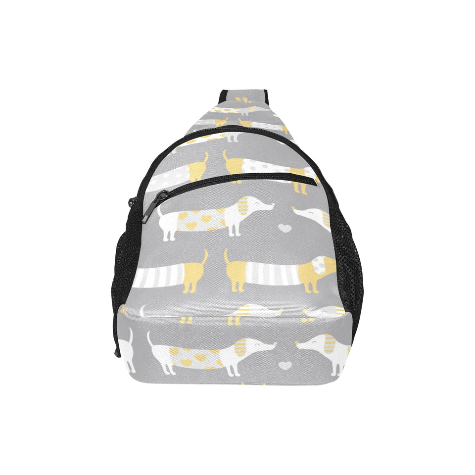 Cute dachshund dog pattern All Over Print Chest Bag