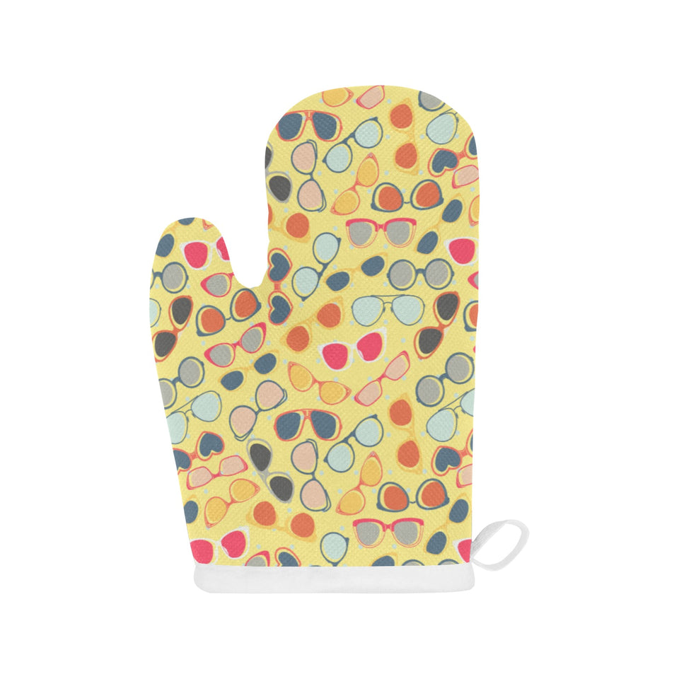 Sun Glasses Pattern Print Design 05 Heat Resistant Oven Mitts