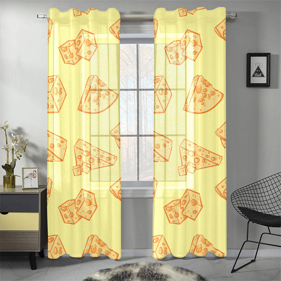 Cheese design pattern Gauze Curtain