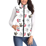 French bulldog cup paw pattern Women's Padded Vest