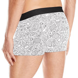 Cartoon hand drawn ice cream black white Men's All Over Print Boxer Briefs Men's Underwear