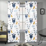 Cute sleeping sheep moon cloud pattern Gauze Curtain