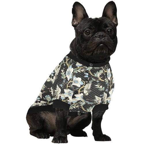 Japanese crane ornament elements All Over Print Pet Dog Round Neck Fuzzy Shirt