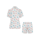 Cute rainbow clound pattern Women's V-Neck Short Pajama Set