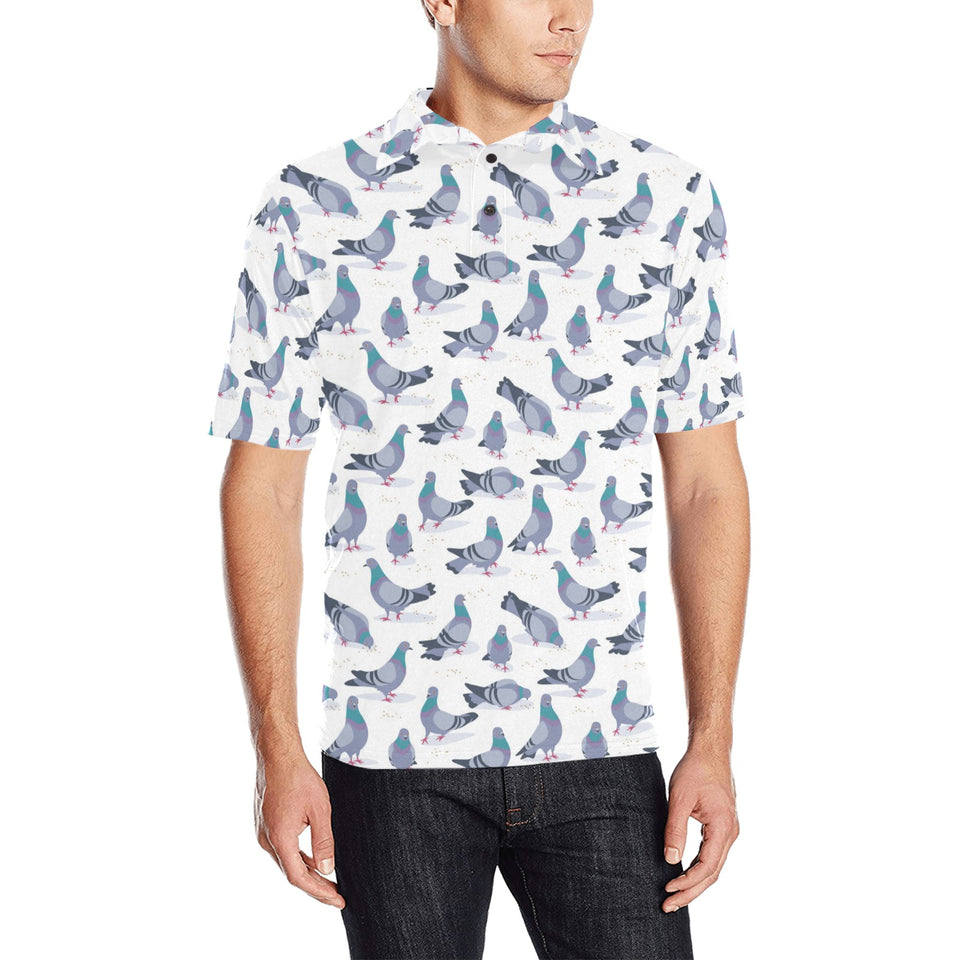 Pigeon Pattern Print Design 03 Men's All Over Print Polo Shirt