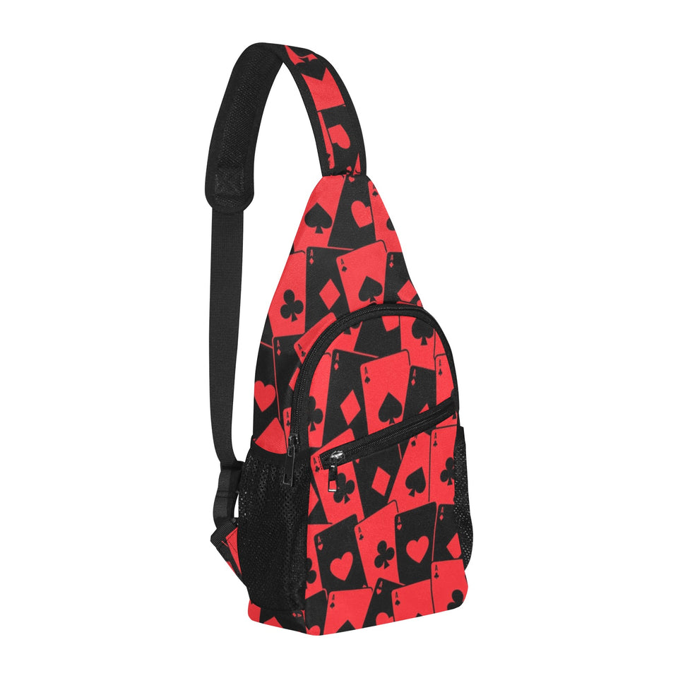 Casino Cards Suits Pattern Print Design 02 All Over Print Chest Bag
