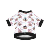 Cute pug hat rabbit costume pattern All Over Print Pet Dog Round Neck Fuzzy Shirt