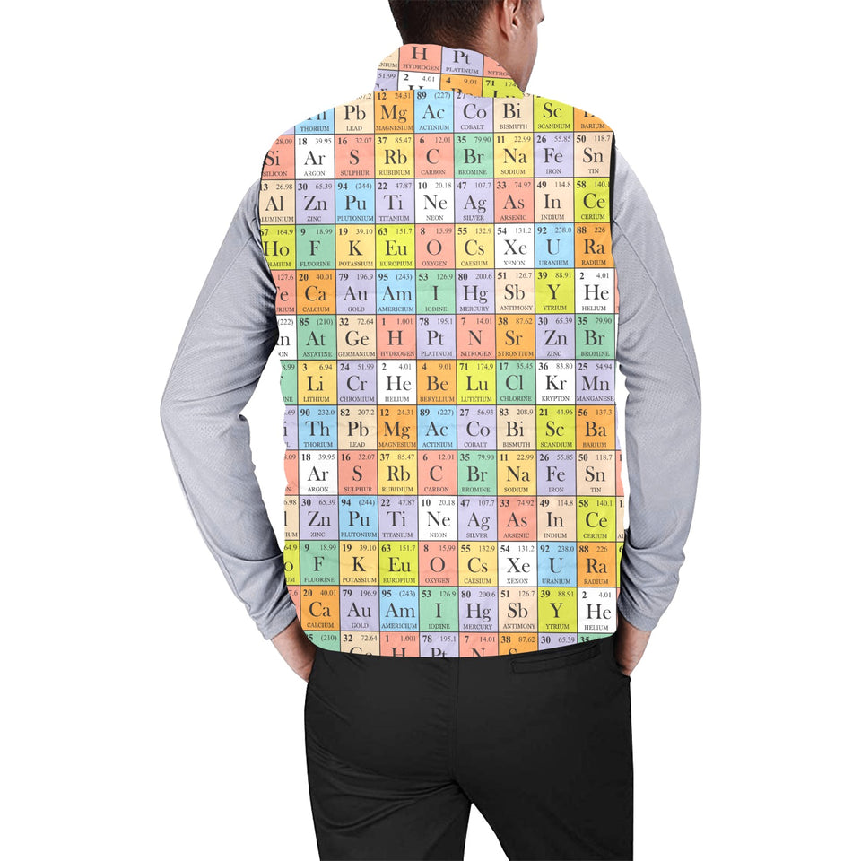 Chemistry Periodic Table Pattern Print Design 01 Men's Padded Vest
