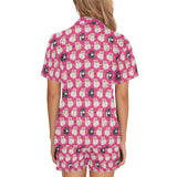 Guinea Pig Pattern Print Design 01 Women's V-Neck Short Pajama Set