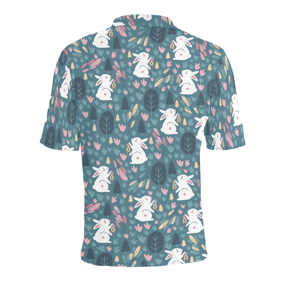 Cute rabbit pattern Men's All Over Print Polo Shirt