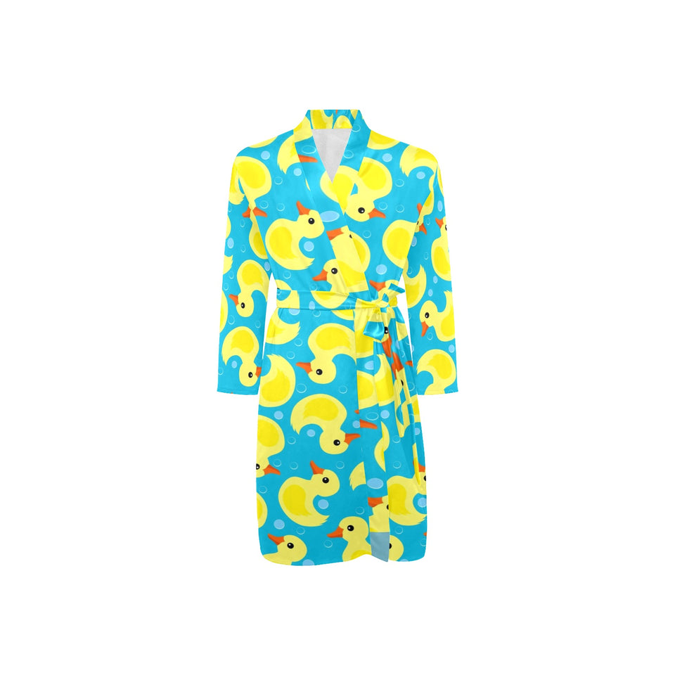 Duck Pattern Print Design 04 Men's Long Sleeve Belted Night Robe