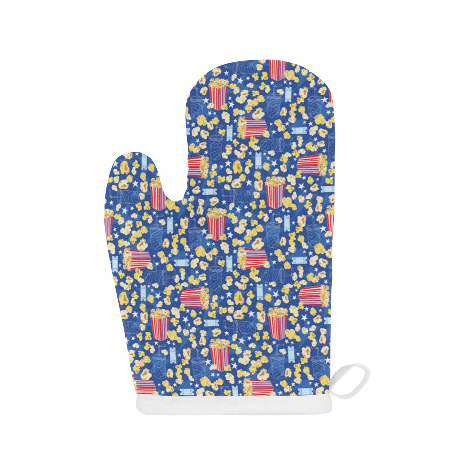 Popcorn Pattern Print Design 01 Heat Resistant Oven Mitts