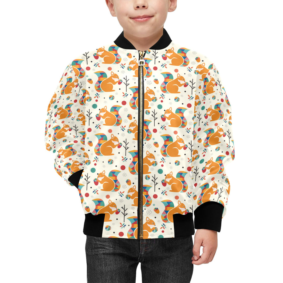 Squirrel Pattern Print Design 04 Kids' Boys' Girls' Bomber Jacket