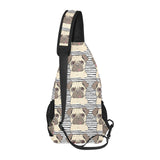 Happy pug pattern All Over Print Chest Bag