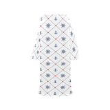 Anchor rudder nautical design pattern Blanket Robe with Sleeves