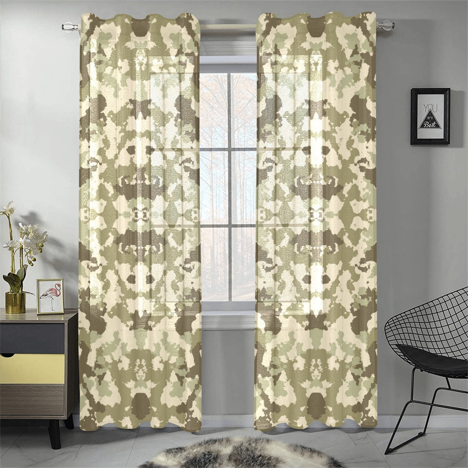 Light Green camouflage pattern Gauze Curtain