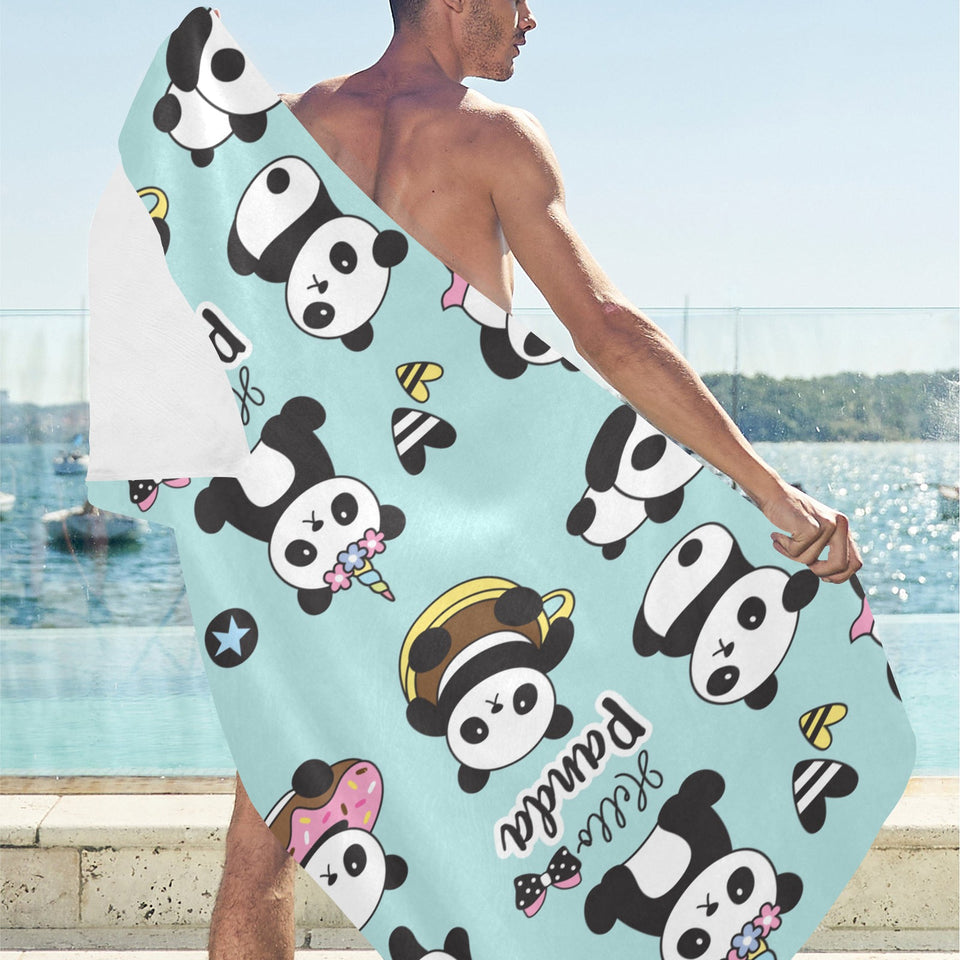 Cute baby panda pattern Beach Towel