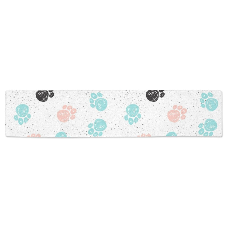 Dog Paws Pattern Print Design 04 Table Runner