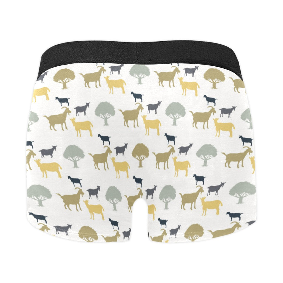 Silhouettes of goat and tree pattern Men's All Over Print Boxer Briefs Men's Underwear