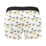 Silhouettes of goat and tree pattern Men's All Over Print Boxer Briefs Men's Underwear