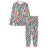 Colorful zebra skin pattern Women's All Over Print Pajama Set