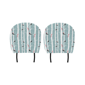 Crows christmas hat scarf Car Headrest Cover