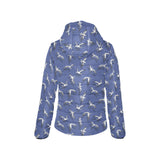 Seagull Pattern Print Design 03 Women's Padded Hooded Jacket