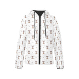 Greyhound Pattern Print Design 05 Women's Padded Hooded Jacket